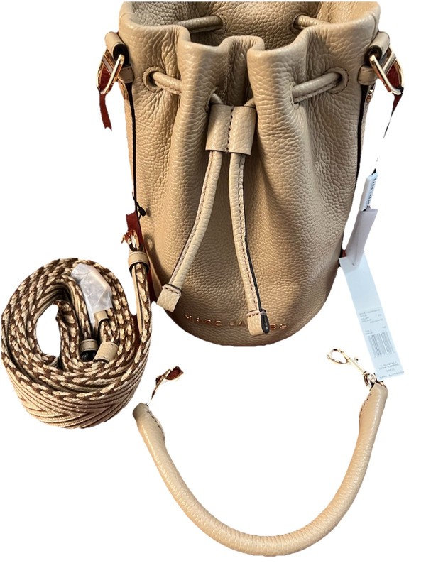 Marc Jacobs Beige Small Bucket Drawstring Bag Detachable Strap Gold Hardware gallery