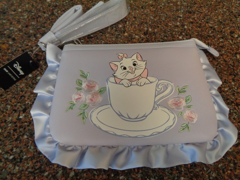 Disney The Aristocats Marie Ruffle Wristlet Pouch Bag 9″ x 7″ Our Universe NWT