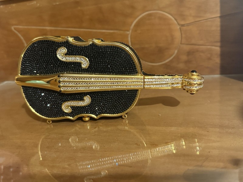 JUDITH LEIBER PHILHARMONIC CELLO VIOLIN PURSE CLUTCH BAG
