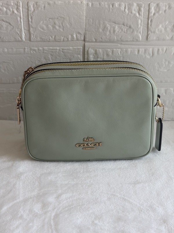Coach Mini Camera Crossbody Bag Light Pistachio Zip Detachable Strap Gold