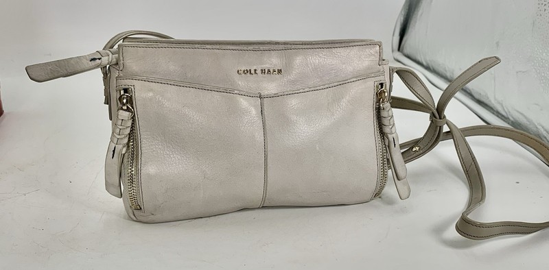 Cole Haan Light Grey purse height 6.5″ width 9″ depth 2″