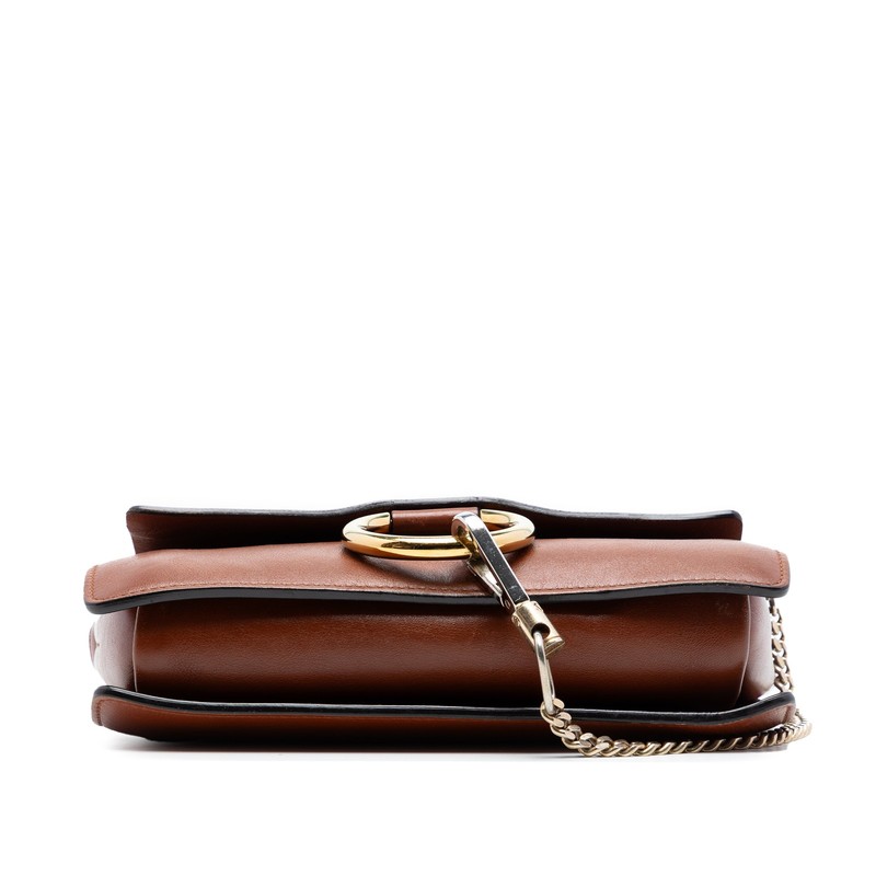 Chloé Small Suede and Calfskin Faye Crossbody Pre-Loved Bag Brown gallery