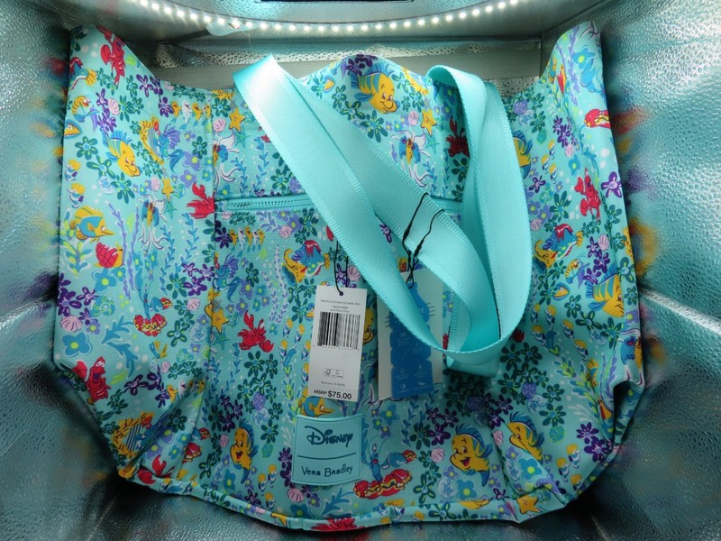 VERA BRADLEY REACTIVE ARIEL MERMAID DRAWSTRING FAMILY TOTE BAG BEACH DISNEY NWT