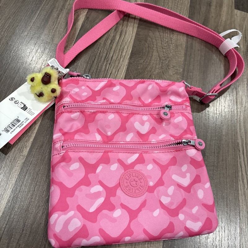 NWT KIPLING Keiko Pink Crossbody Bag Purse ~ Cute Yellow Gorilla “Sunshine”