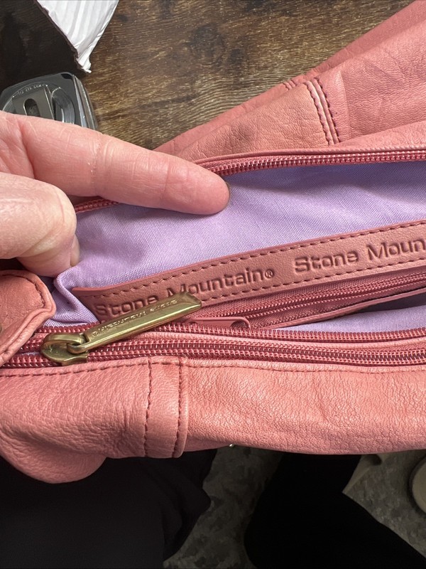 STONE MOUNTAIN Shade Of Pink leather shoulder handbag purse excellent gallery