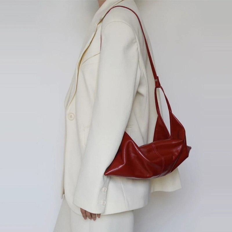 Women Commuting Lazy Style Shoulder Bag Oil Wax Leather Handbag Streetwear gallery