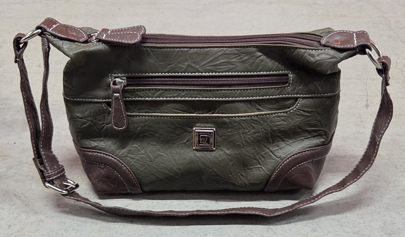 NWOT STONE MOUNTAIN Sophia Hobo Bag Olive Green Brown Washed Leather Purse $170