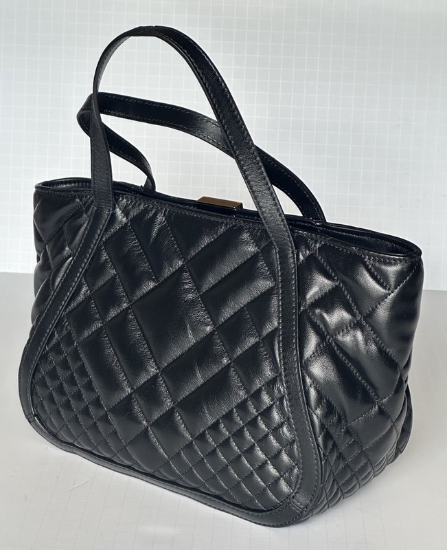Versace Greca Small Quilted Goddess Calf Leather Black Tote Bag 1009438 IT NWT gallery