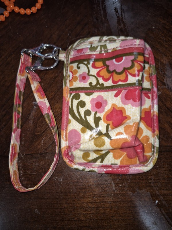Vera Bradley Folkloric Pink/Orange Floral Cellphone Case W/Wrist Strap