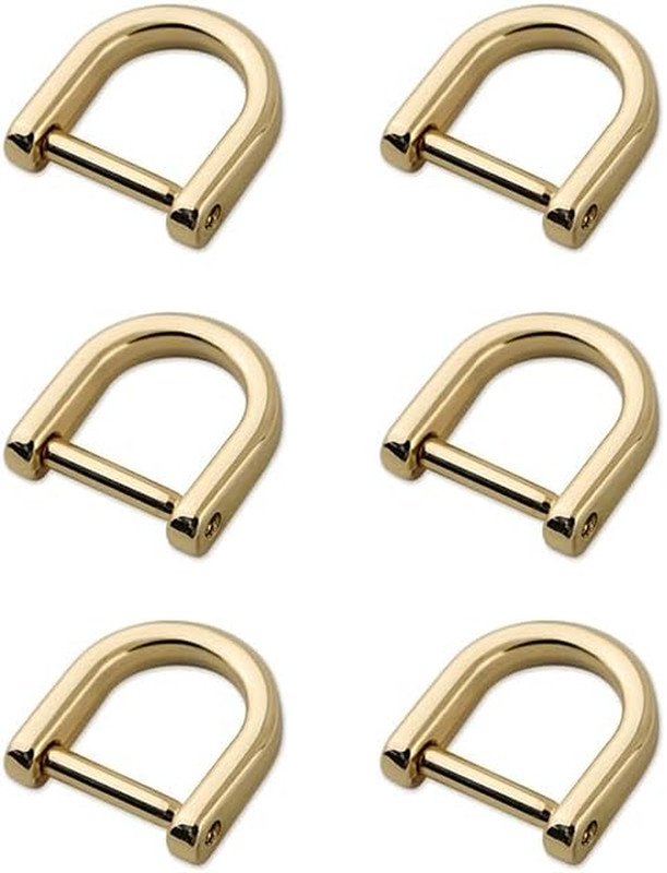 6Pcs Tiny D-Rings Shackle Screw Ring for Key Holder Zip Puller Purse Paracord B