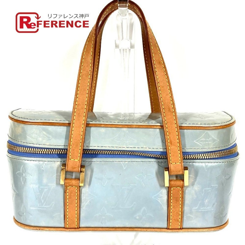 LOUIS VUITTON Vernis Sullivan Horizontal Vanity Bag Handbag Lavender Blue