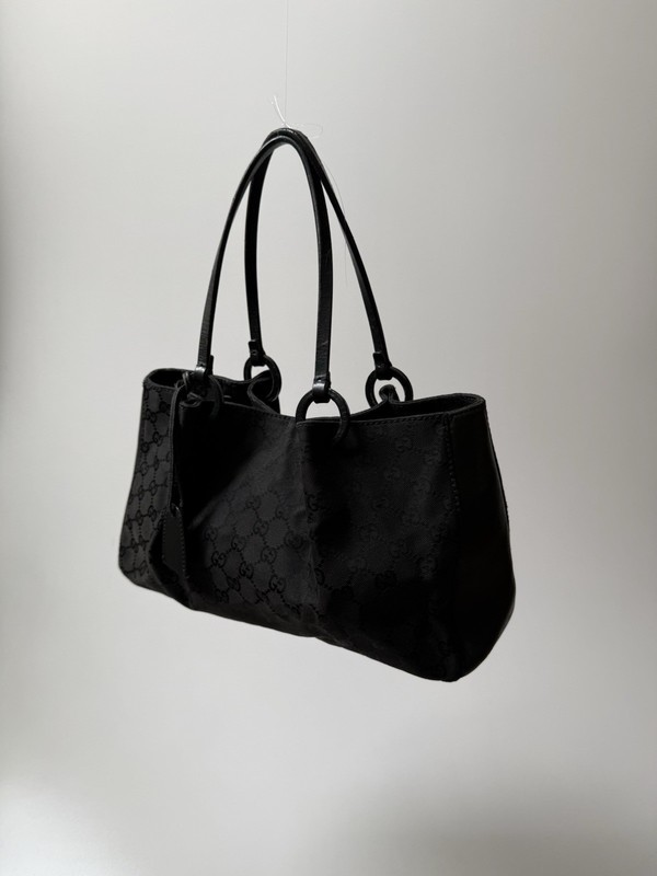 Gucci GG Pattern Black Tote Bag With Pouch
