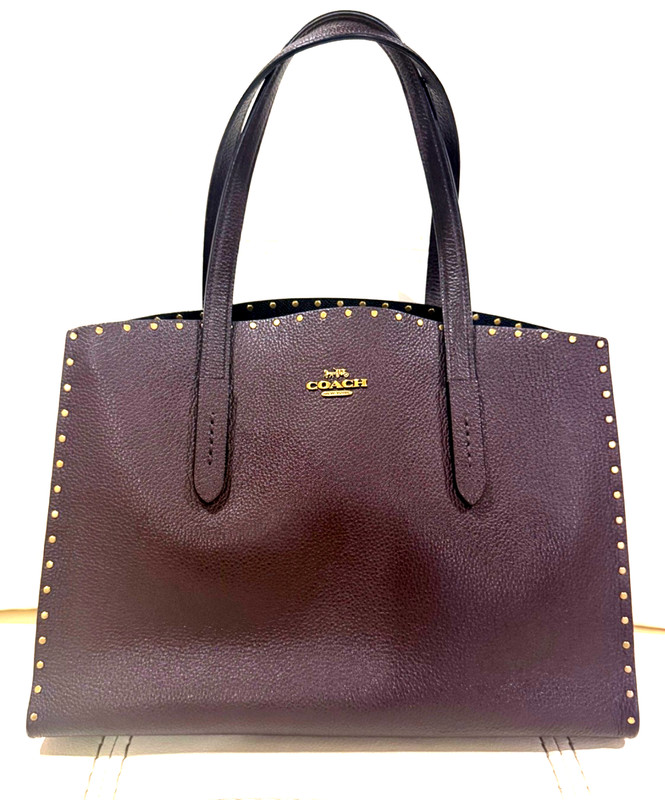 Coach Charlie Carryall Rivets OXBLOOD Handbag/Shoulder Bag 32987.