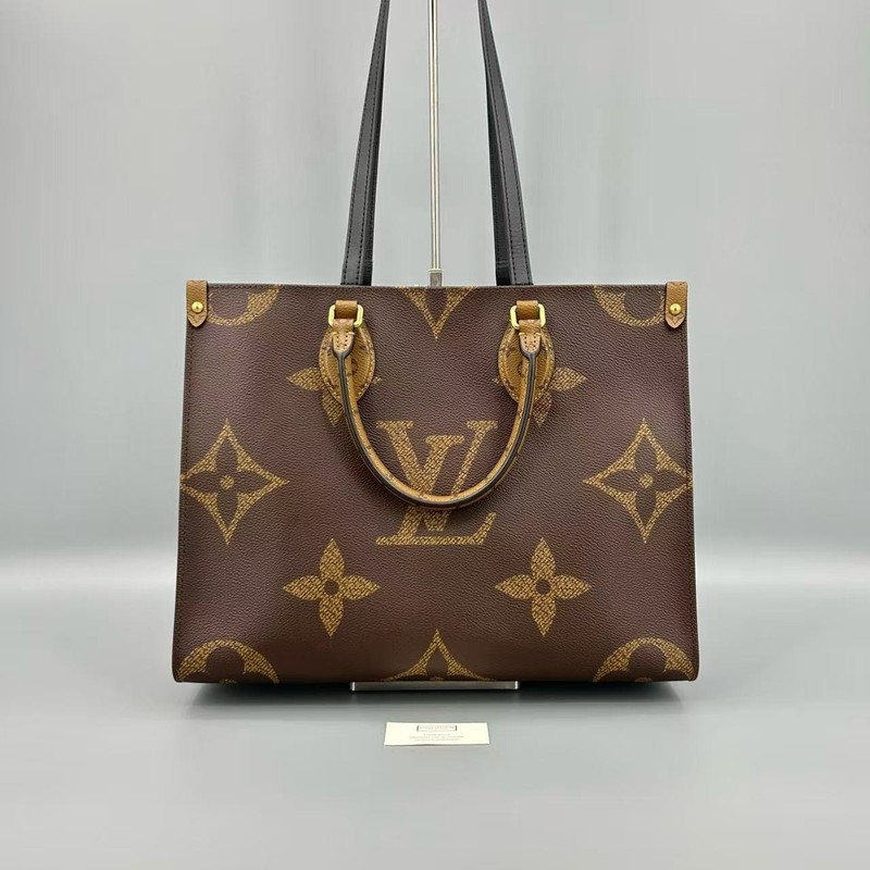 Louis Vuitton Giant Monogram Canvas OnTheGo MM Top Handle Tote Bag Auth