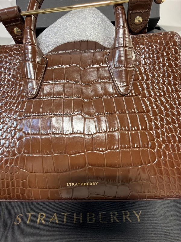 STRATHBERRY MINI TOTE CROC CHOCOLATE gallery