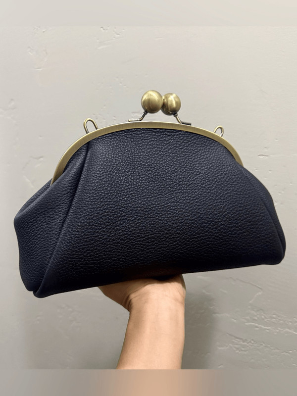 Premium Togo Cowhide Calfskin Handmade Retro Style Kisslock Frame Bag gallery