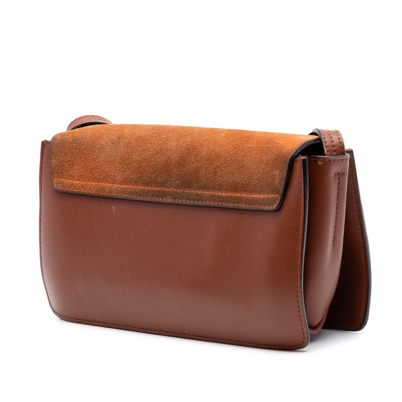 Chloé Small Suede and Calfskin Faye Crossbody Pre-Loved Bag Brown gallery