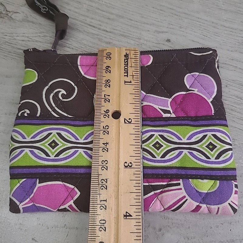 Vera Bradley Quilted Coin Purse Retired Purple Punch 5x4" EXCELLENT CLEAN gallery