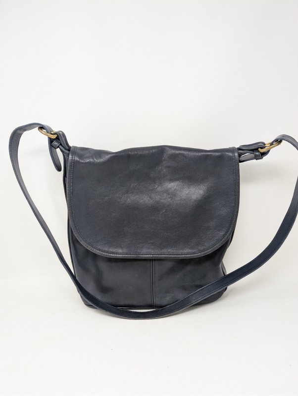 CLEANED & CONDITIONED! 1995 Coach Whitney Shoulder Bag NAVY BLUE Vintage 4115 gallery