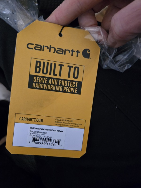 Carhartt NWT black Vertical Open Tote Bag gallery