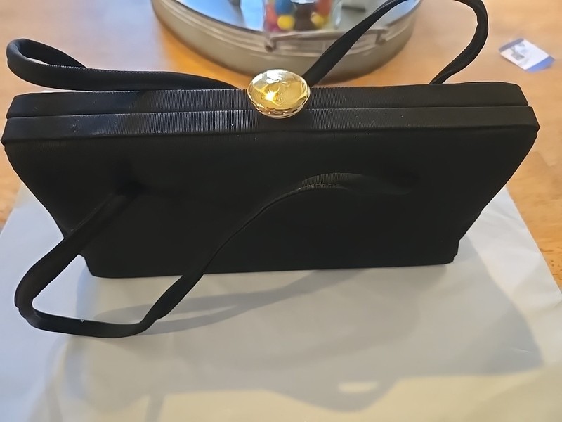 Vintage Mel Ton Purse Handbag with Change Purse Black Fabric