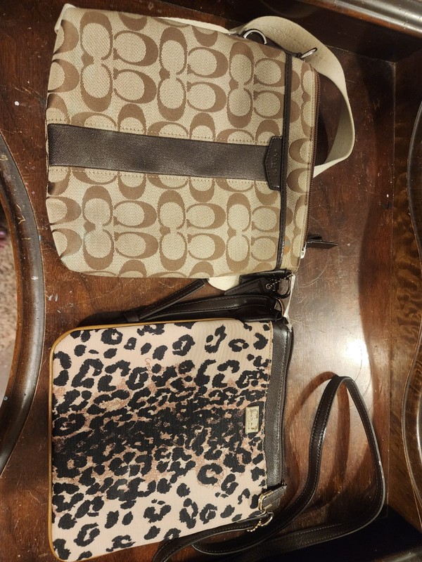 Coach Small Leopard Animal Print Signature Logo Zip Crossbody, Detachable Strap