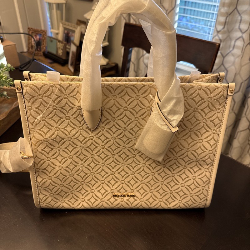 Michael Kors Women’s NWT Mirella Shopper Tote Handbag Brown, Size Medium