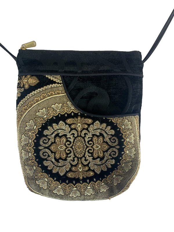 Danny K Crossbody Floral Tapestry Paisley Adjustable Bag Pockets Zip Up Y2K