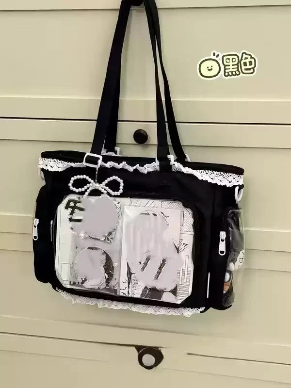 Trendy Transparent Ita Bag Large Capacity Crossbody Shoulder Bag School Fashion gallery