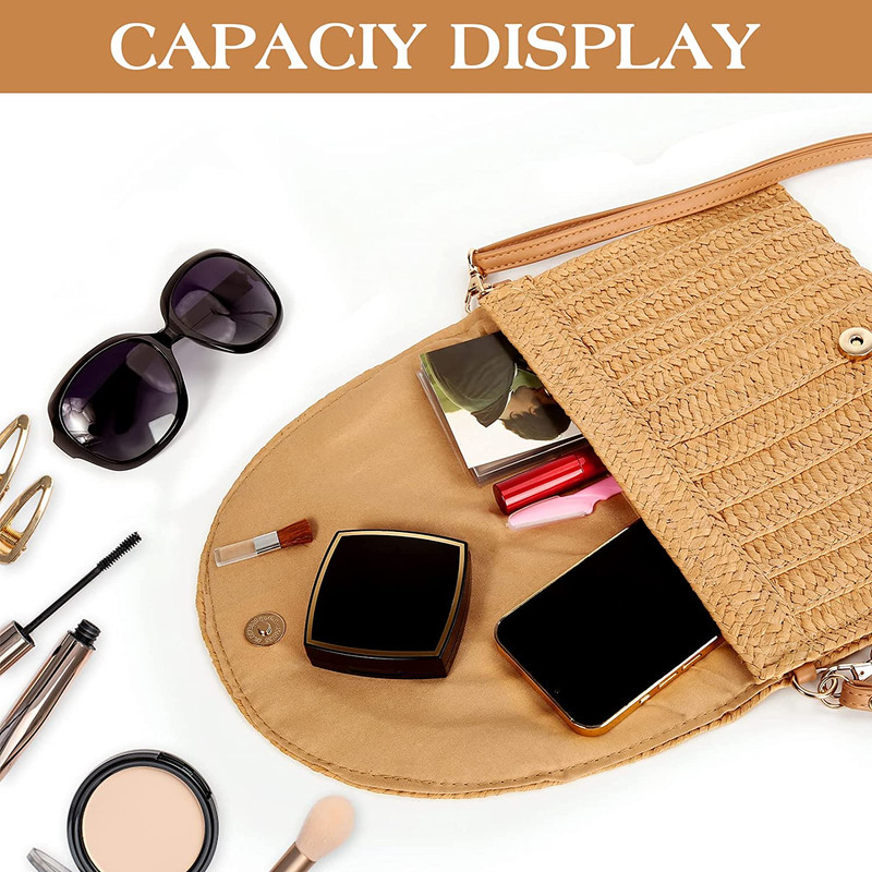 Straw Clutch Purse for Women Woven Rattan Wicker Envelope Crossbody Bag gallery