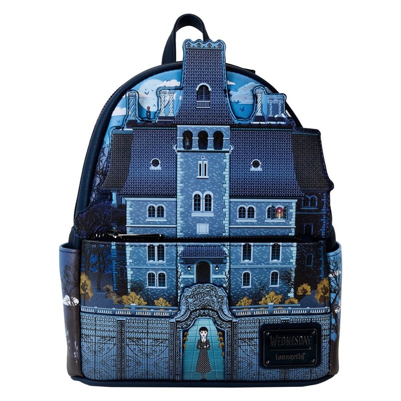 Loungefly MGM Wednesday Nevermore Academy Mini Backpack Glows In Dark BRAND NEW gallery