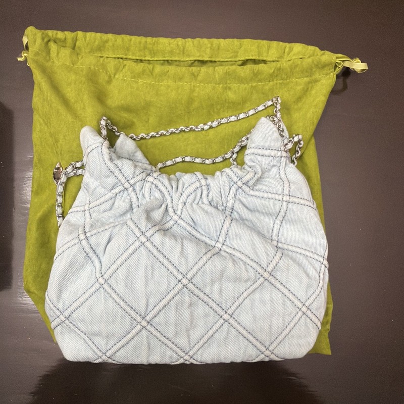 Tory Burch Women Fleming Mini Hobo Bag Denim G2U