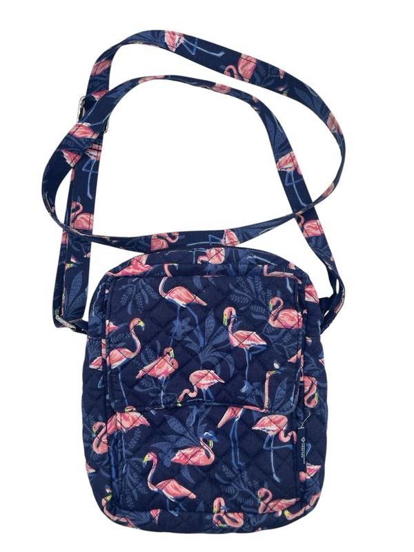VERA BRADLEY Flamingo Party Small Quilted Hipster Zip Crossbody Purse