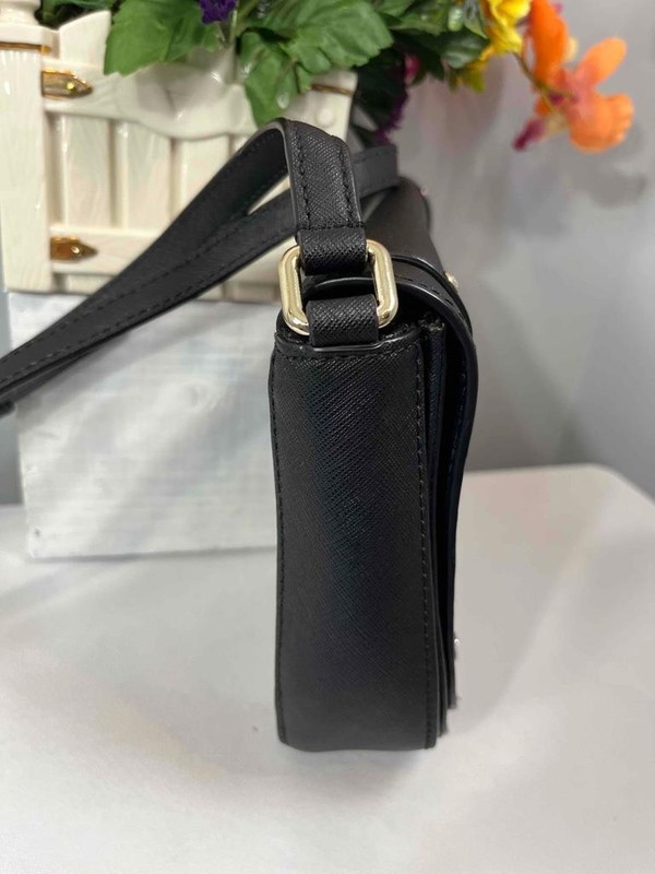 KATE SPADE Carsen Laurel Way Jeweled Bows Black Leather Crossbody Bag #WKRU5643 gallery