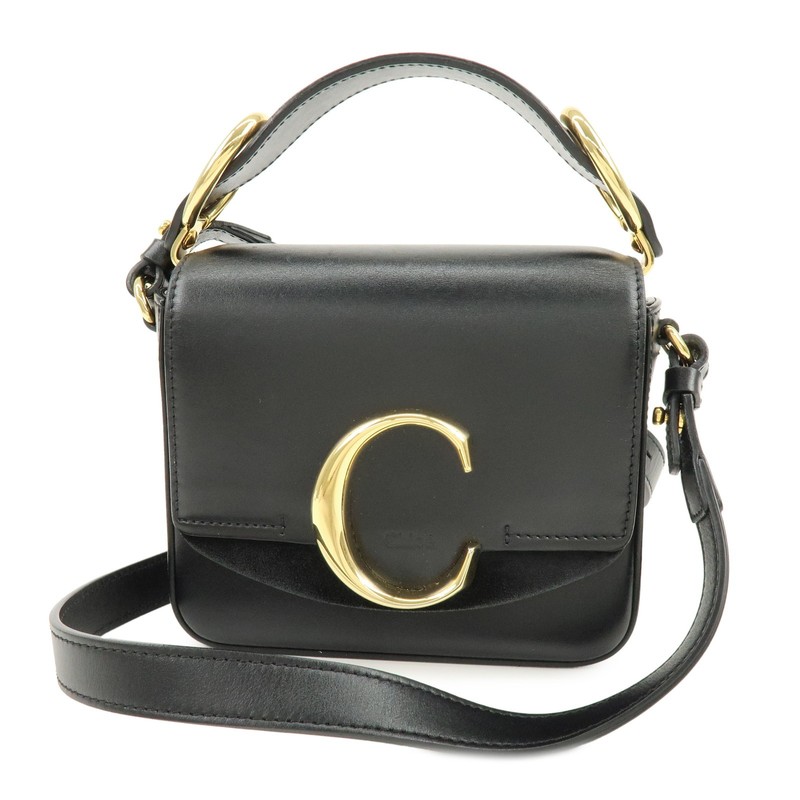 Chloe See By Chloe Leather 2Way Bag Shoulder Bag Hand Bag Black Auth Used F/S