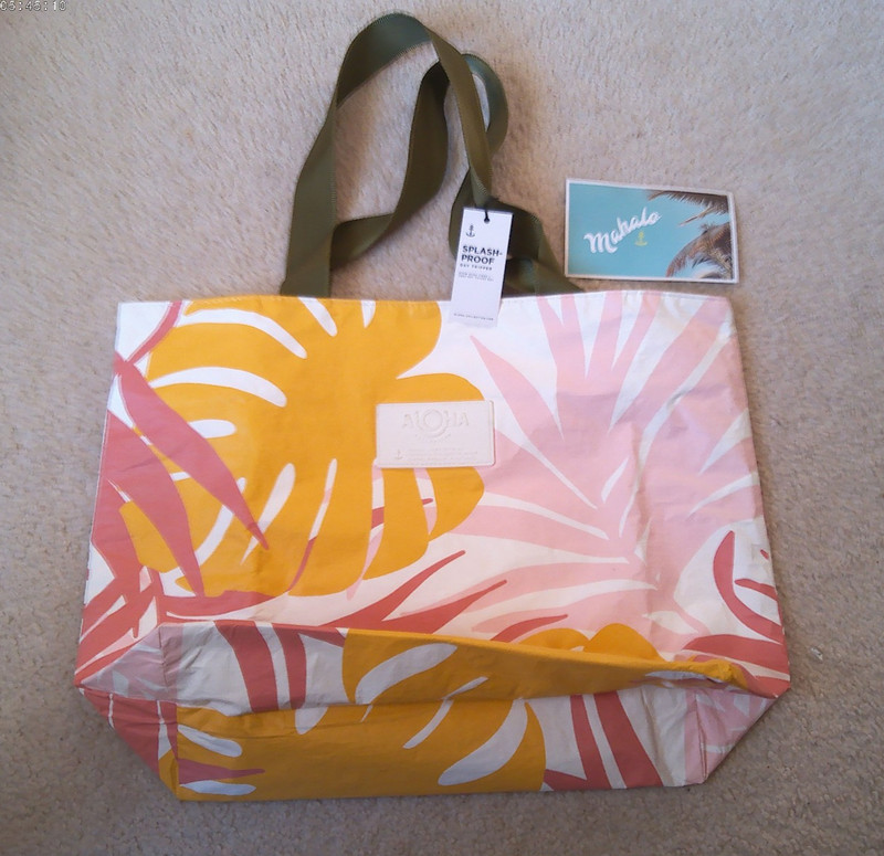 ALOHA Collection Monstera Tote Bag Splash Proof Wet Dry Beach Bag