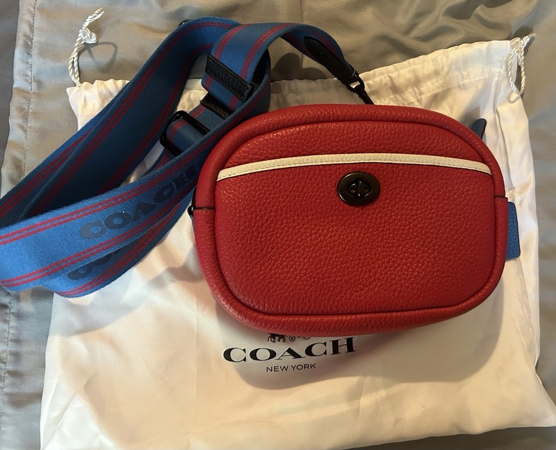 Red/Cream/Blue Coach Purse