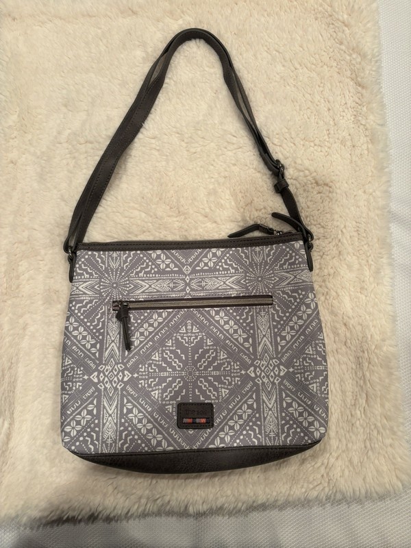 The Sak Crossbody Gray & White Hobo Style Purse Never Used