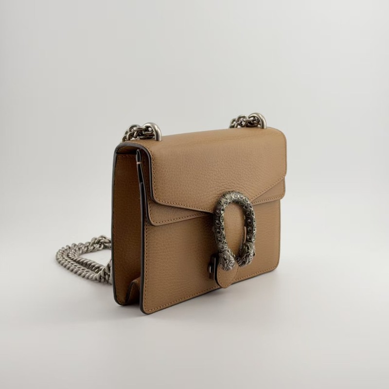 Authentic Gucci Dionysus Camel Leather Chain Crossbody Bag Small gallery