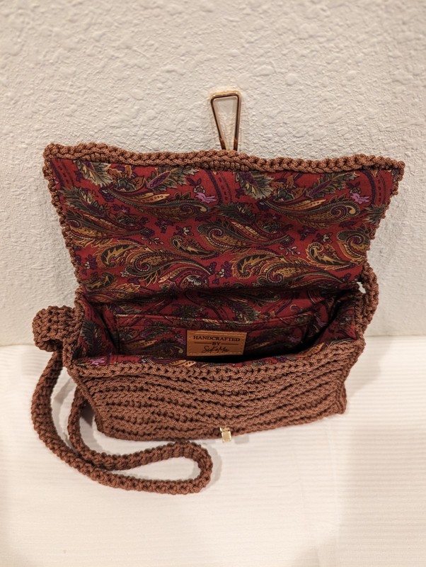 SiKeMa Handmade Polyester Rope Purse – "Nautical Bohemian" Boteh Paisley Design gallery