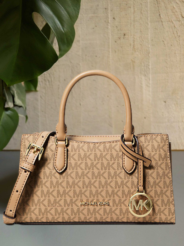 Michael Kors Arden Women Small Crossbody Messenger Purse Handbag Camel Satchel