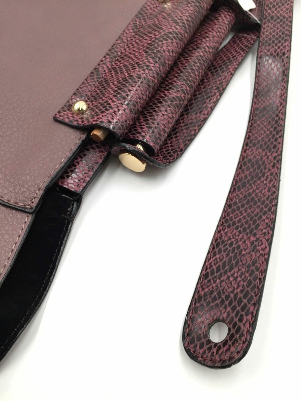 $150 Neiman Marcus Women's Purple Faux Leather Goldtone-Hardware Clutch Bag gallery