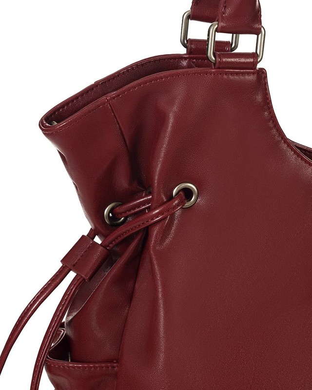 Korea Stand Oil Breezy Bag Women's Lifestyle Casual Crossbody Bag Red Wine NWT gallery