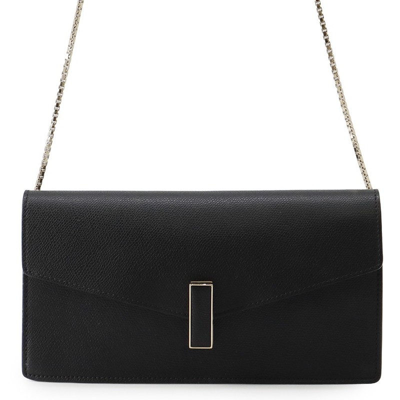 Valextra Valextra Iside Clutch Shoulder Bag Leather Black