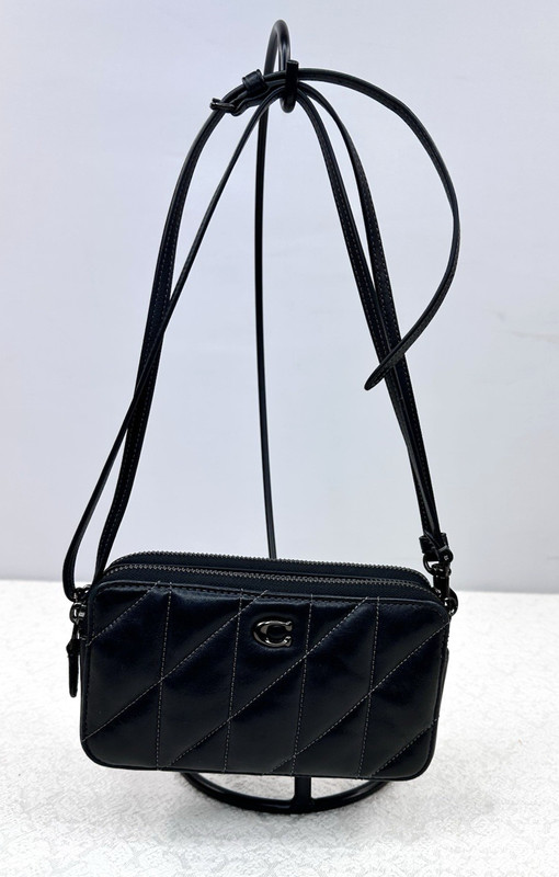 COACH CM531 BLACK QUILTED PILLOW LEATHER KIRA PURSE