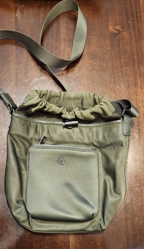 Lululemon All Set Mini Bucket Bag Olive Green Crossbody Drawstring