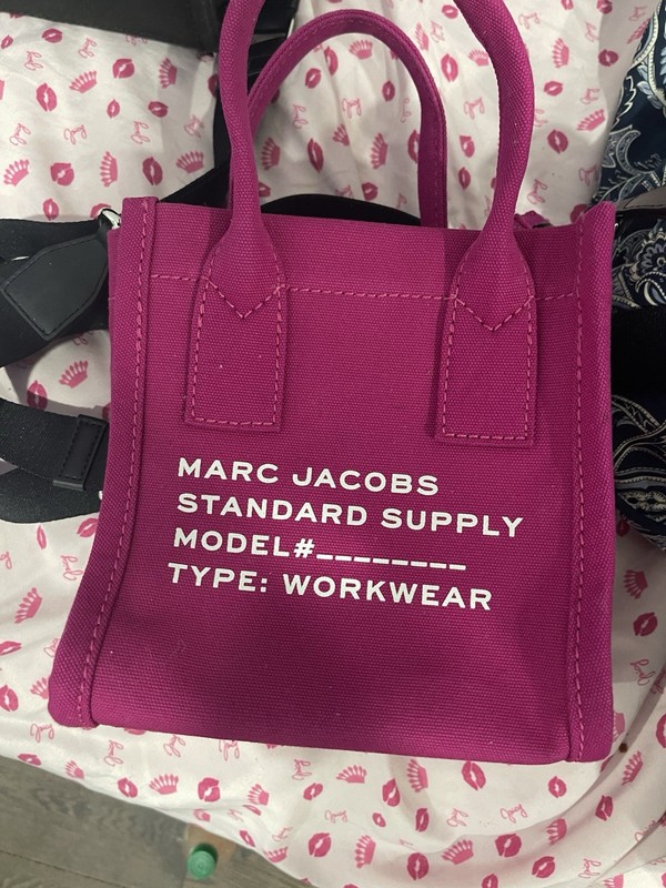 Marc Jacobs Standard Supply Mini Pink Logo Tote Zip Top w/ Detachable Strap
