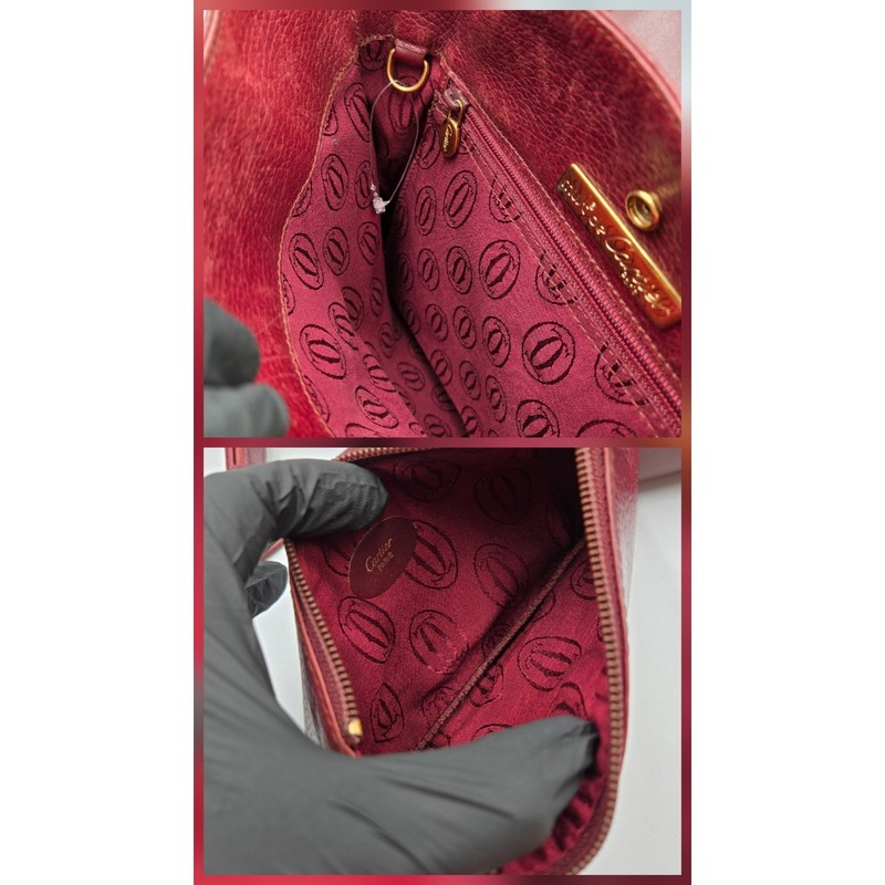 Cartier Must de Cartier Burgundy Leather Crossbody Bag with Pouch Vintage gallery
