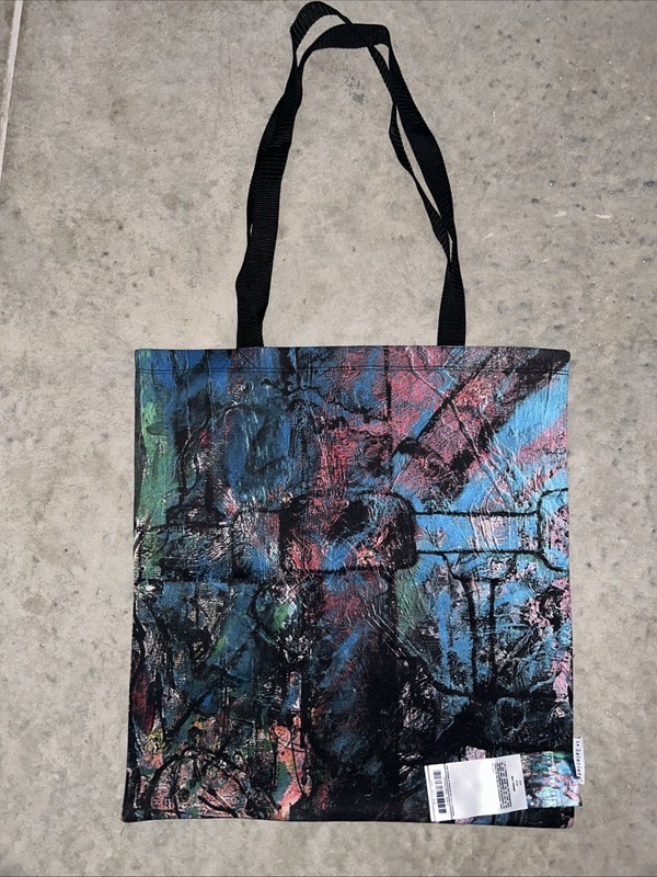 Abstract Art Canvas Tote Bag Custom Wearable Art Shoulder Purse.