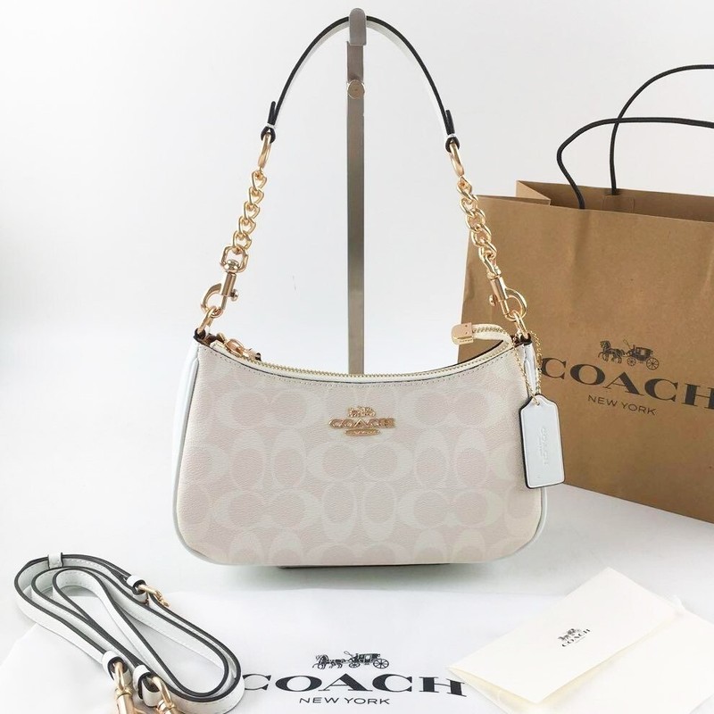 COACH Teri Shoulder Bag In Signature Canvas CA548 White NWT Ships from US